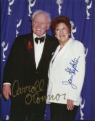 Jean Stapleton & Carroll O'Connor signed 10 x 8 colour photo of the pair standing together. Good