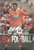 Craig Cathcart in Blackpool strip signed colour 12x8 photo. Good condition