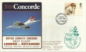 Concorde London-Rovaniema First Flight dated 24th December 1984. Good condition