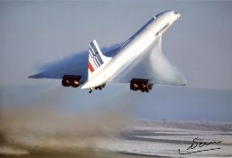 French Concorde Test Pilot: 8x12 inch photo signed by early French Concorde test Pilot, Gilbert