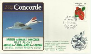 Concorde Antigua-Santa Maria-London First Flight dated 2nd November 1984. Good condition