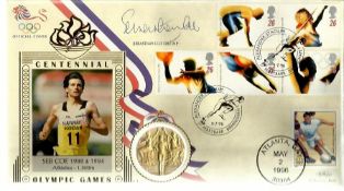 Signed Olympic Benham Coin FDC collection 20 1996 official Olympics FDCs each with full set of GB