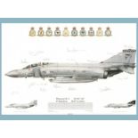 Phantom FG1 signed Print. 50cm x 36 mounted print Phantom FG1 XV582 AF 43 Squadron RAF Leuchars