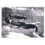 Florence Beatrice Green signed 16 x 20 colour photo of a fighter in flight. Florence Green (née