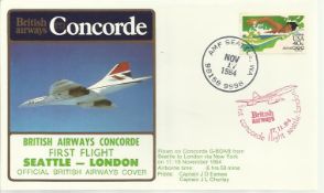 Concorde Seattle-London First Flight dated 17th November 1984. Good condition