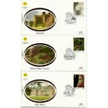 Benham Small Silk FDCs 75+ covers from 1995 National Trust to 1996 Robert Burns all house in nice