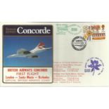 Concorde London-Santa Maria-Barbados First Flight dated 25th February 1984. Good condition