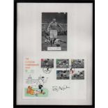 Sir Stanley Matthews signed 1996 European Championship football FDC framed and mounted with a
