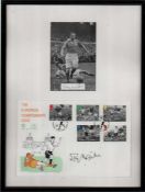 Sir Stanley Matthews signed 1996 European Championship football FDC framed and mounted with a