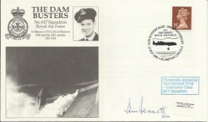 Tom Bennett signed Dambusters no 617 squadron cover, in memory of Flt Lt David Shannon. Good