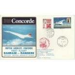 Concorde Bahrain-Bangkok First Flight dated 2nd March 1985. Good condition