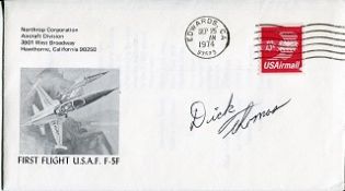 Northrop Test Pilot: First Flight Northrop F-5F cover signed by Northrop chief test pilot Dick