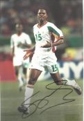 Salif Diao in Sengal strip signed colour 12x8 photo. Good condition