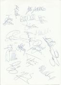 Aberdeen 1997/98 autographed sheet signed by players including Leighton, Dodds etc. Good condition