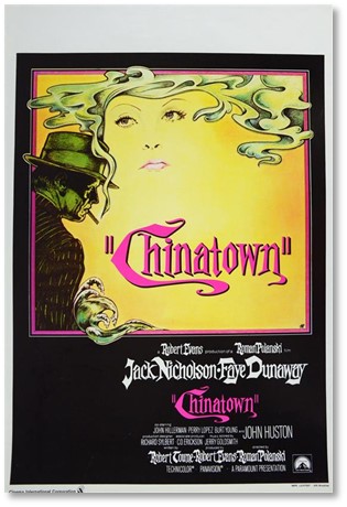 “Chinatown” (1974 starring Jack Nicholson, Belgian film poster, rolled Good condition