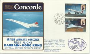 Concorde Bahrain-Hong Kong First Flight dated 2nd March 1985. Good condition