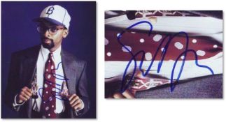 10” by 8” colour portrait photo of director Spike Lee, signed by the man himself. Photo depicts