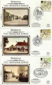 Benham Small Silk FDCs 80+ covers from 1991 Maps to 1995 Greetings all house in nice blue suede