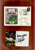 Aston Villa collection of 5 items signed including Brian Little. Chris Nicholl, Colin Gibson,