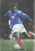 Aliou Cisse in Portsmouth strip signed colour 12x8 photo. Good condition