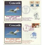 Concorde Cologne-New Orleans First Flight dated 20th December 1984 and New Orleans-Cologne return