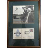 Dambusters presentation 50cm x 34 framed 1977, 90th ann Barnes Wallis cover flown by Vulcan and