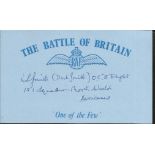 R L Smith 151 sqdn. Battle of Britain pilot. Good condition