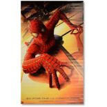 A large vinyl cinema teaser banner from 2001 for the film “Spider-Man” (2002 Good condition