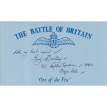 A Bartley 92 sqdn. Battle of Britain pilot. Good condition