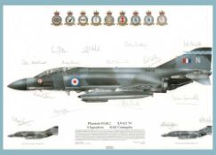 Phantom FGR2 signed Print. 50cm x 36 mounted print Phantom FGR2 XV432N 6 Squadron RAF Coningsby