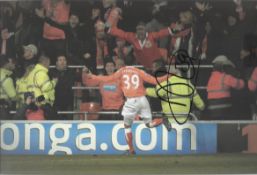 DJ Campbell in Blackpool strip signed colour 12x8 photo. Good condition