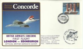 Concorde London-Edinburgh First Flight dated 29th November 1983. Good condition