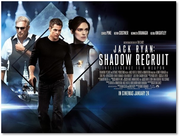 “Jack Ryan: Shadow Recruit” UK Quad Poster, kindly donated by Cineworld Good condition