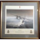 John Cruickshank VC & Artist D Cameron signed farmed and mounted print Artic Cat comm. The attack on