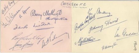 Chelsea 1949. 2 album pages signed by 15 players including Gray, Campbell, Bentley etc. Good