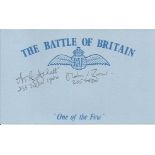 Battle of Britain card autographed by two Battle of Britain veterans who were at the Folkestone