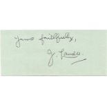 Sgt A.J. "Ginger" Lauder, Small clipped signature signed by Battle of Britain veteran Sgt A.J. "
