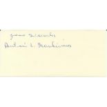 Sgt A.L. Markiewicz, Small clipped signature signed by Polish Battle of Britain veteran Sgt A.L.