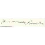 Lt R.C. Hay Small clipped signature signed by Battle of Britain veteran Lt R.C. Hay (Fleet Air Arm),