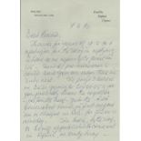 Wing Commander Ken Mackenzie Handwritten and signed letter, with original envelope, by Battle of