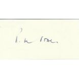 Flt Lt R M Power, Small clipped signature signed by Australian Battle of Britain veteran Flt Lt R