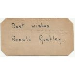 Ronald Gourley signed small card Good condition.