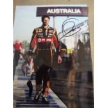Romain Grossean Formula One Motor Racing driver personally signed 16x12 photo