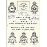 Multisigned Battle of Britain pilots rare original 1986 Service programme for the Battle of