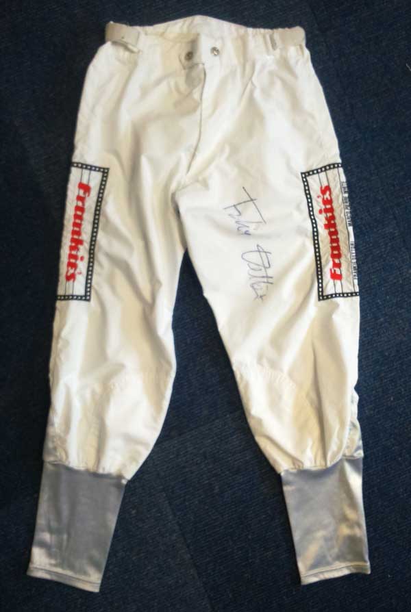 Frankie Dettori autographed silk breeches 2. Unusual piece of horse racing memorabilia. These are