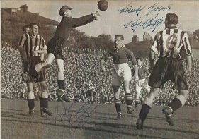 Roy Bentley and Ron Simpson signed football photo. Nice 24cm x 17cm black and white photograph