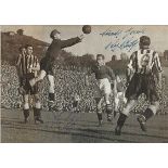 Roy Bentley and Ron Simpson signed football photo. Nice 24cm x 17cm black and white photograph