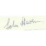 J M Hewson, Small clipped signature signed by Battle of Britain veteran J M Hewson, 616 Sqn. Good