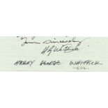 Sgt H.G. Whittick Small clipped signature signed by Battle of Britain veteran Sgt H.G. Whittick, 604