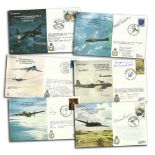 Bomber Command VIP signed covers in RAF album. 36 of the special signed covers from the 45 cover